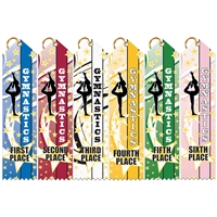 2" x 8" Multicolor Gym Star Point Top Ribbons