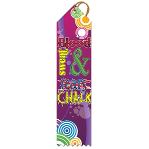 2" x 8" Multicolor "Sweat & Chalk" Stock Point Top Ribbons