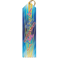2" x 8" Multicolor "Common Core" Stock Point Top Ribbons