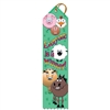 2" x 8" Multicolor "All Star" Stock Point Top Ribbons