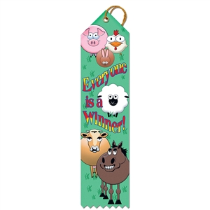 2" x 8" Multicolor "All Star" Stock Point Top Ribbons