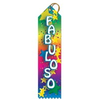 2" x 8" Multicolor "Awesome" Stock Point Top Ribbons