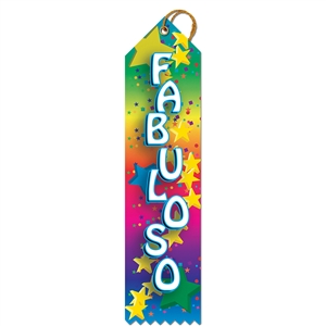 2" x 8" Multicolor "Awesome" Stock Point Top Ribbons