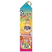 2" x 8" Multicolor "All Star" Stock Point Top Ribbons