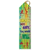 2" x 8" Multicolor "Gym Football" Stock Point Top Ribbons