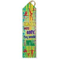 2" x 8" Multicolor "Gym Football" Stock Point Top Ribbons