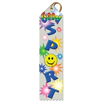 2" x 8" Multicolor "Awesome" Stock Point Top Ribbons