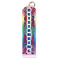 2" x 8" Multicolor "Awesome" Stock Point Top Ribbons