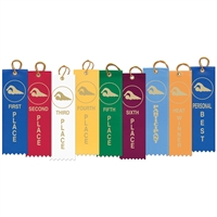 2" x 8" Swimming Stock Square Top Ribbons