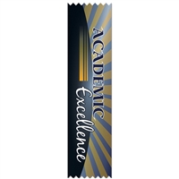 2" x 8" Multicolor "Academic Excellence" Stock Pinked Top Ribbons