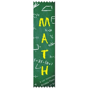2" x 8" Multicolor "Math" Stock Pinked Top Ribbons