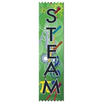 2" x 8" Multicolor "STEAM" Stock Pinked Top Ribbons