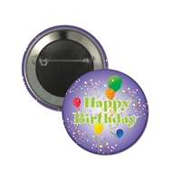 2-1/4" Full Color "Happy Birthday Balloon" Stock Buttons