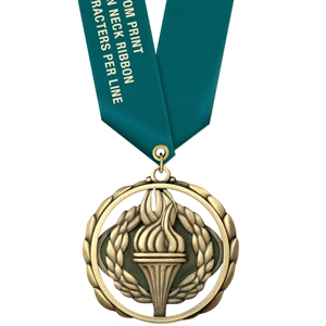 2-3/8" ES Medal w/ Solid Color Satin Neck Ribbon