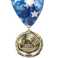 2-3/8" ES Medal w/ Stock Millennium Neck Ribbon