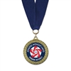 1-3/4" LFL Full Color Medal w/ Grosgrain Neck Ribbon