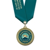 1-3/4" LFL Full Color Medal w/ Solid Color Satin Neck Ribbon