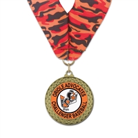 1-3/4" GFL Full Color Medal w/ Stock Millennium Neck Ribbon