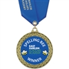 2-5/8" GFL Full Color Medal w/ Solid Color Satin Neck Ribbon