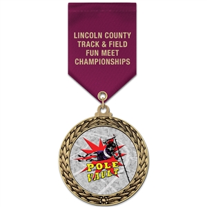 2-5/8" GFL Full Color Medal w/ Solid Color Satin Drape