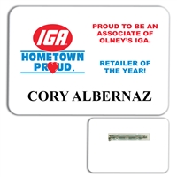 Classic White PVC Plastic Name Badge