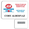 Classic White PVC Plastic Name Badge w/ Magnetic Back