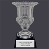 12" Custom Engraved Tulip Optical Crystal Trophy With Attached Base