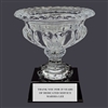6" Custom Engraved Elmwood Optical Crystal Trophy With Attached Base