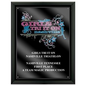 7" x 9" Full Color Black Plaque w/ Acrylic Overlay