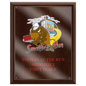 8" x 10" Full Color Cherry Finish Plaque w/ Acrylic Overlay