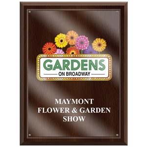9" x 12" Full Color Cherry Finish Plaque w/ Acrylic Overlay