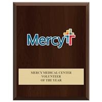 7" x 9" Full Color Custom Plaque - Cherry Finish