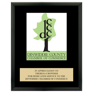 8" x 10" Full Color Custom Plaque - Black Finish