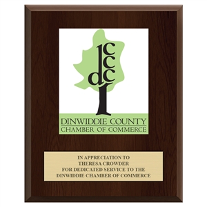 8" x 10" Full Color Custom Plaque - Cherry Finish