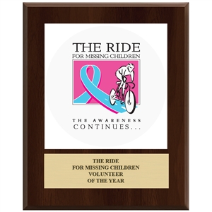 12" x 15" Full Color Custom Plaque - Cherry Finish
