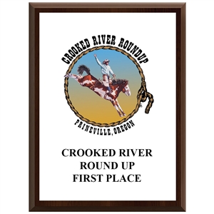 9" x 12" Full Color Cherry Finish Plaque