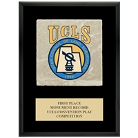 7" x 9" Full Color Black Plaque w/ Tumbled Stone Tile