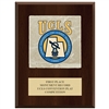 7" x 9" Full Color Cherry Finish Plaque w/ Tumbled Stone Tile