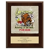 8" x 10" Full Color Cherry Finish Plaque w/ Tumbled Stone Tile