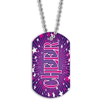 Full Color Dog Tags w/ Cheer Stock Designs