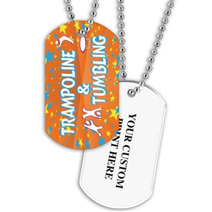 Full Color Dog Tags w/ Gymnastics Stock Designs & Print on Back