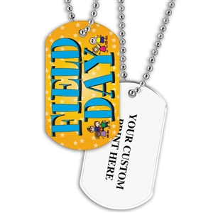 Full Color Dog Tags w/ Scholastic Stock Designs & Print on Back