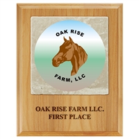 8" x 10" Full Color Red Alder Plaque w/ Tumbled Stone Tile