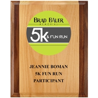 Full Color Red Alder & Walnut Plaque