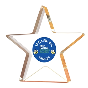 Full Color Gold Star Shimmer Acrylic