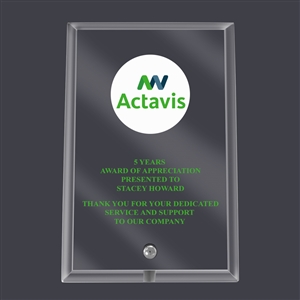 4" x 6" Full Color Clear Glass Desk Plaque