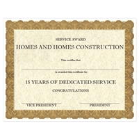 Classic Gold Custom Award Certificate