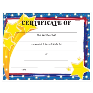 Full Color "Stars" Stock Certificates