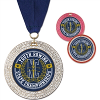 2-3/4" GGM Full Color Medal w/ Grosgrain Neck Ribbon