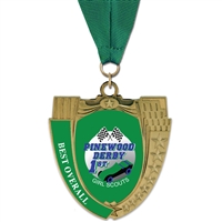 2-3/4" MS14 Full Color Medal w/ Grosgrain Neck Ribbon